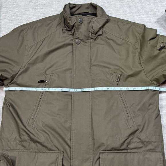 London Fog Mens Coat Green Insulated Winter Jacket Quilted Lining Pockets Medium - Picture 12 of 16